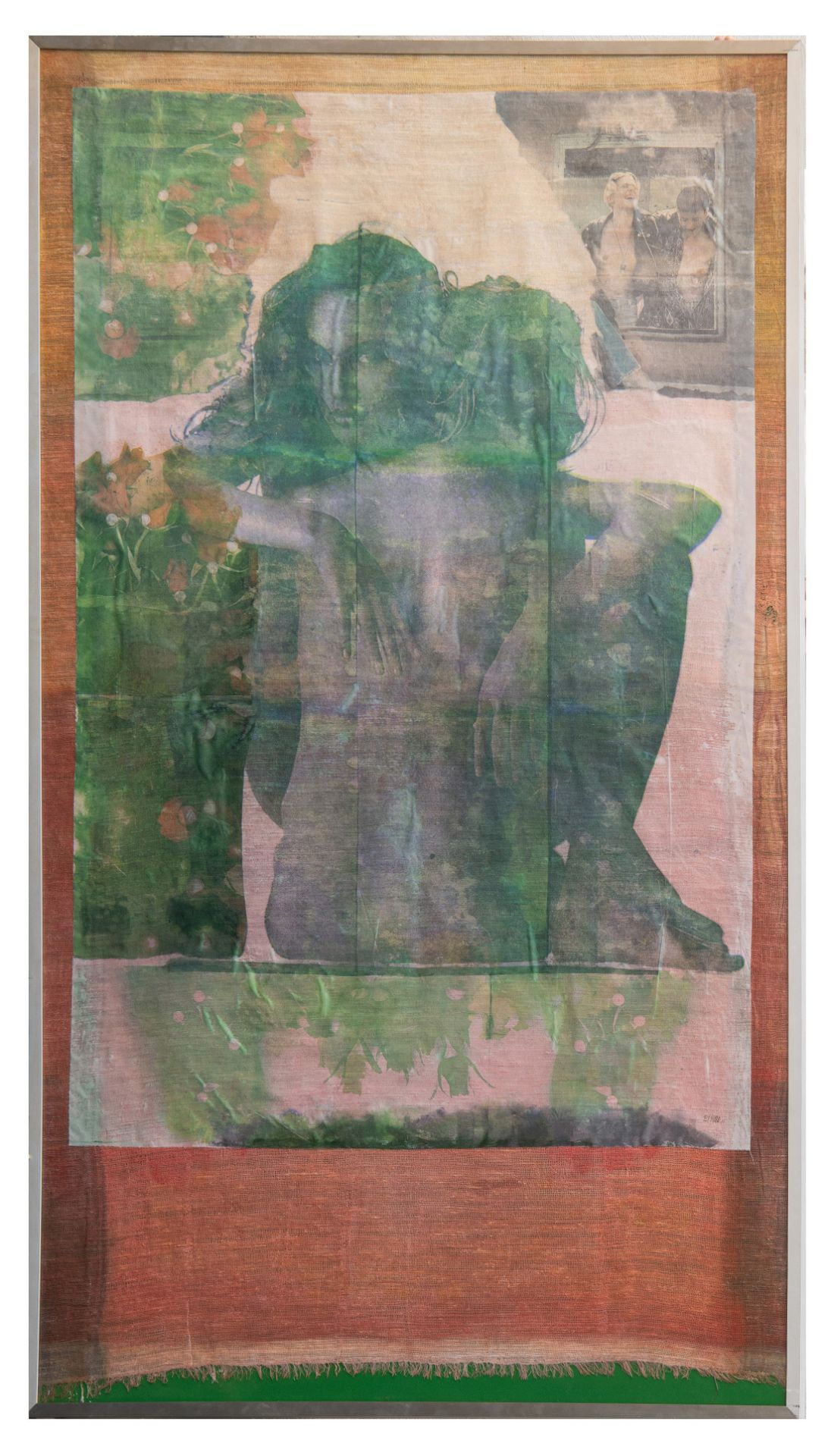 Pol Mara (1920-1998), untitled, watercolour and crayon, wax on silk glued on jute, 115 x 200 cm - Image 2 of 4