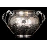 (BIDDING ONLY ON CARLOBONTE.BE) An Art Nouveau Wiskemann silver-plated jardiniËre, H 24 cm