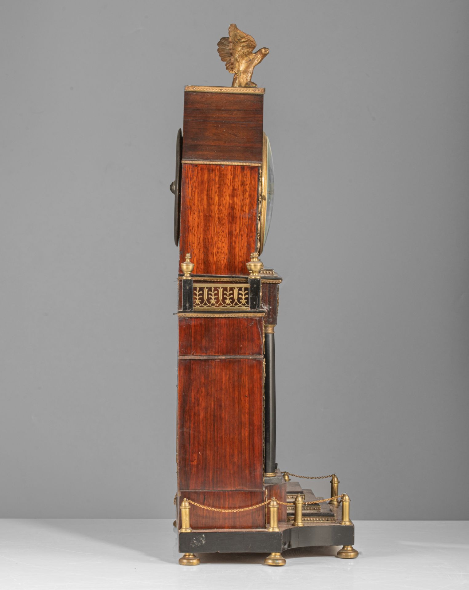 A Viennese Biedermeier mantle clock, 19thC, H 66 - W 41 cm - Image 6 of 6