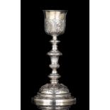 Silver chalice gilded inside, bears Paris hallmarks, used between 1809-1819, the foot stamped with P