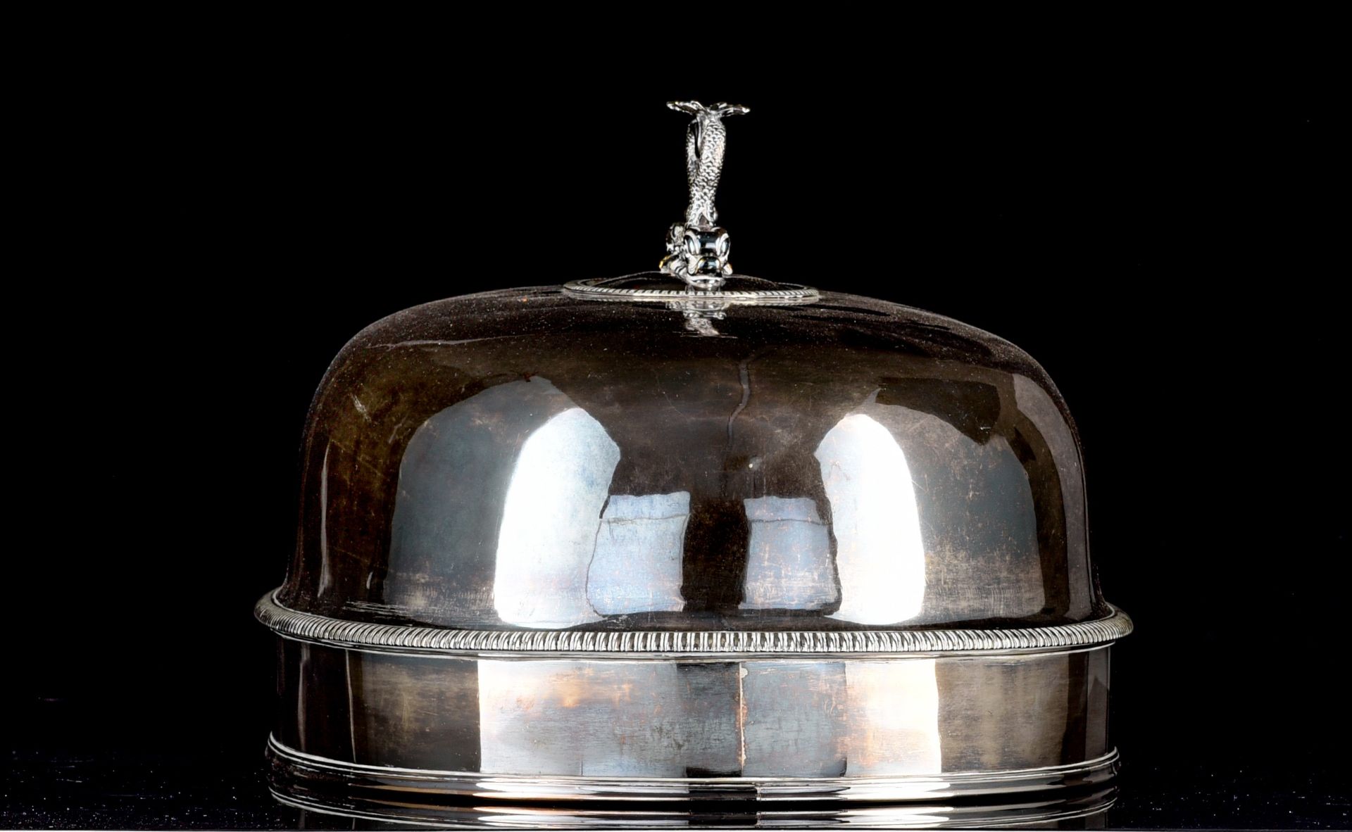 (BIDDING ONLY ON CARLOBONTE.BE) A pair of silver-plated meat covers, H 26 cm - Image 11 of 13