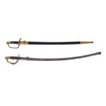 A Belgian and a French cavalry sabre, marked 'Fonson' & 'Barre', mid 19thC, L 97 - 108 cm