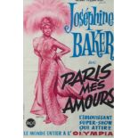 A vintage poster of 'Josephine Baker dans Paris mes Amours', published by J.C. Trambouze, the 50s, 3