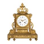 A fine Louis XVI style gilt bronze mantle clock, the dial signed 'Balthazard a Paris', 19thC, H 46 c