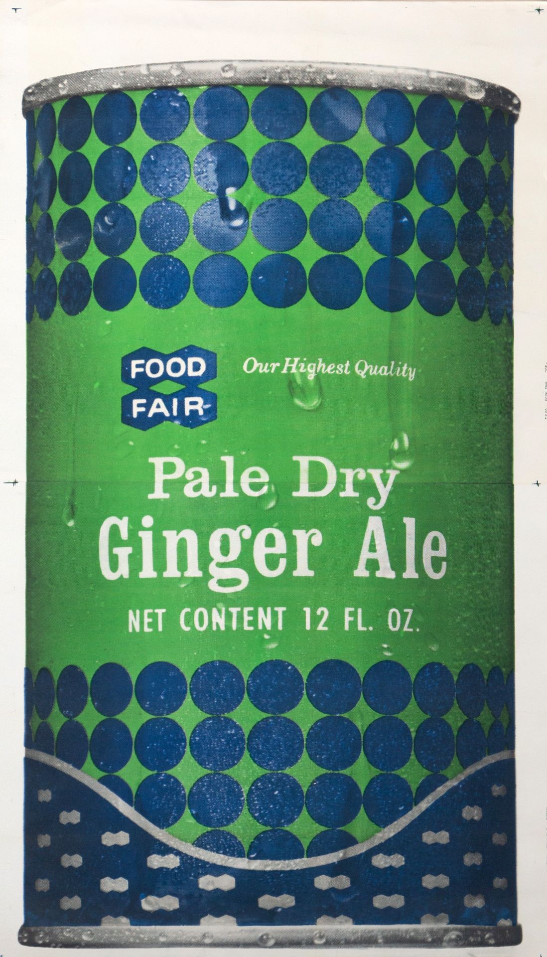 A vintage poster of 'Pale Dry Ginger Ale', lithograph, 117 x 216 cm