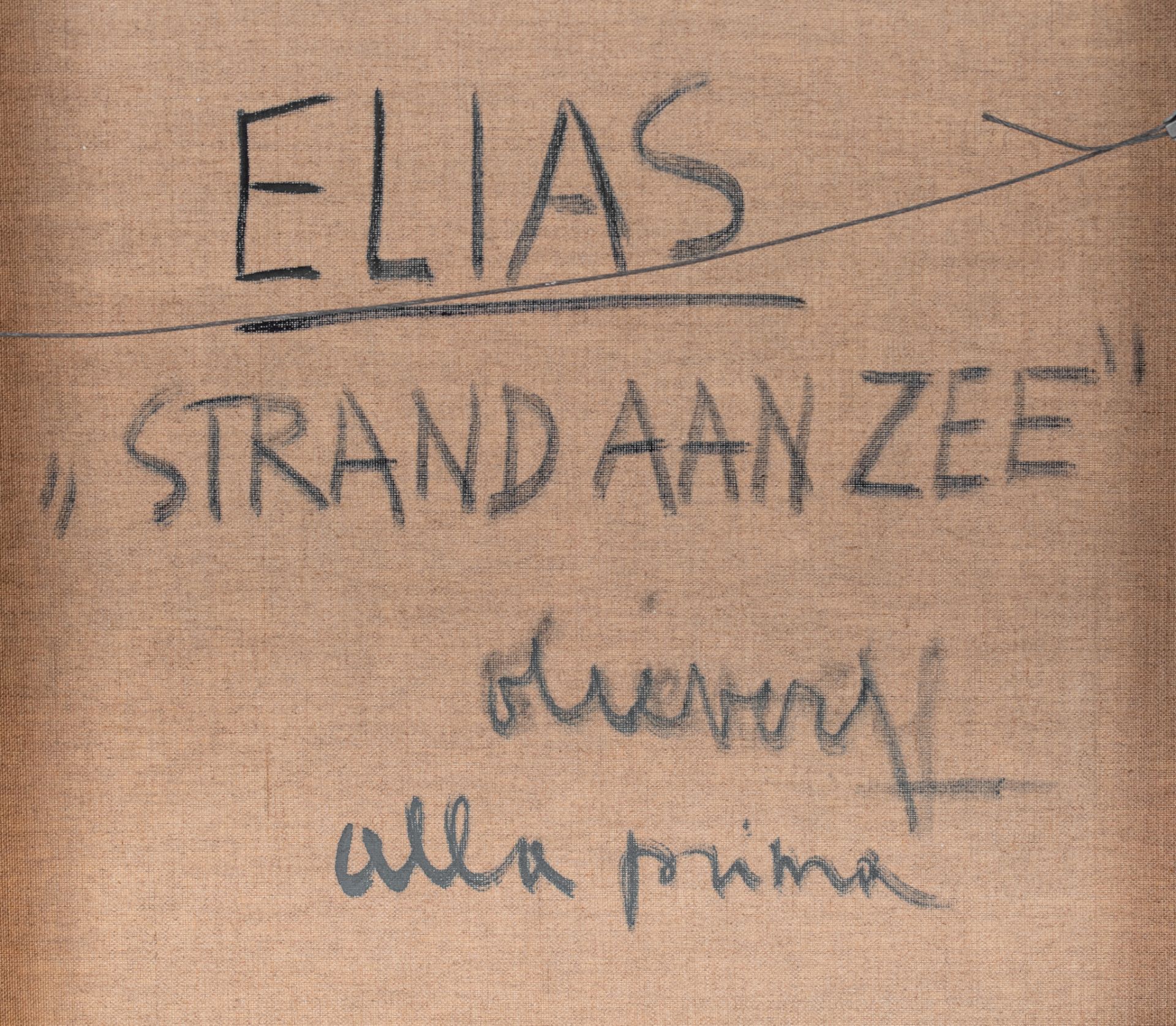Etienne Elias (1936-2007), 'Strand aan zee', oil on canvas, 95 x 114 cm - Image 4 of 7