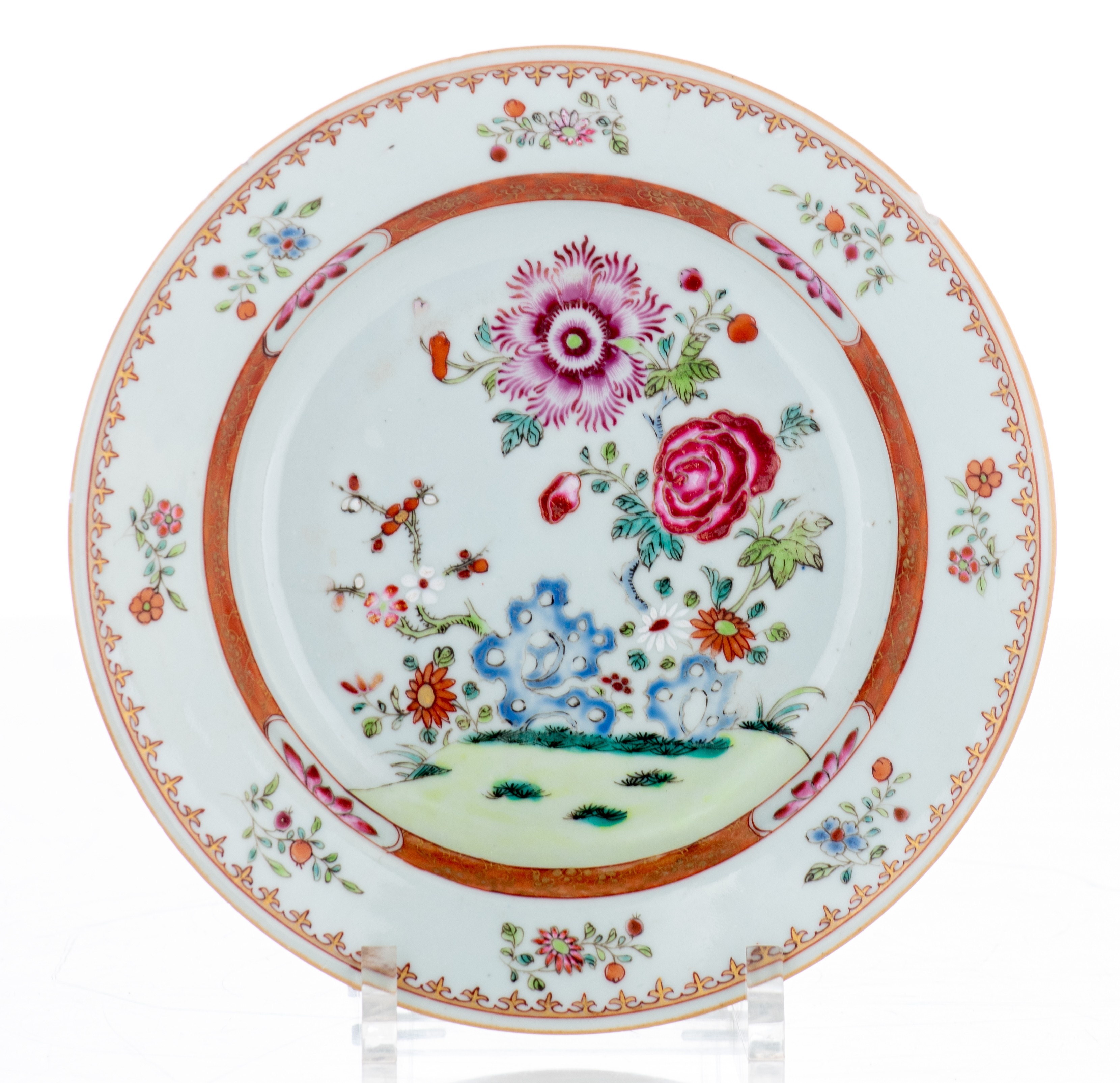 Two Chinese falangcai dishes, Yongzheng, dia. 22 cm - and a collection of four famille rose dishes, - Image 2 of 19