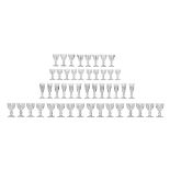 A Baccarat model 'Harcourt 1841' glasses set, 45 pieces in total, all marked to the bottom