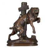 Charles Valton (1851-1918), 'Passez au Large', brown patinated bronze, H 47,5 cm