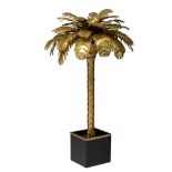 A vintage brass design Palm Tree lamp by Maison Jansen, Paris, H 155 cm