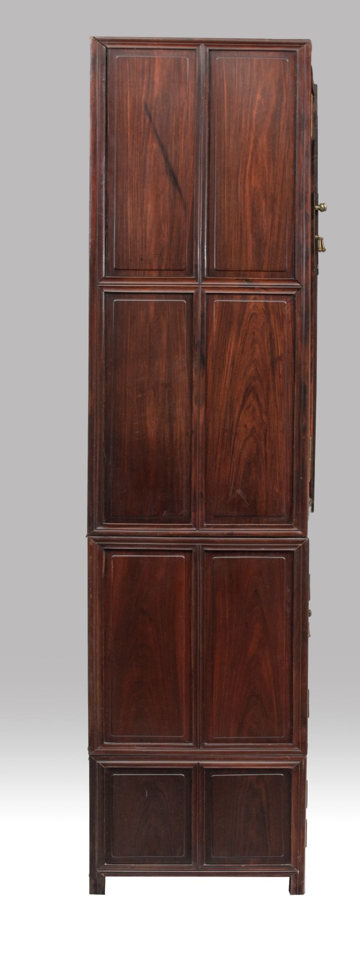 A Chinese hardwood compound cabinet, dingxianggui, Republic period, 118 x 60 cm - H 237 cm - Image 6 of 7