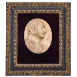 A fine Renaissance alto-relievo marble profile portrait of a man, second half of the 16thC, 24 x 30,