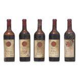 5 bottles 'Chateau Petrus', 1952, bottled by J. Vandermeulen Decanniere, Ostende