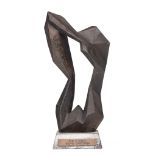 Steffen Christensen (1941), 'River of Dreams', patinated bronze on a Belgian blue stone base, H 39,5