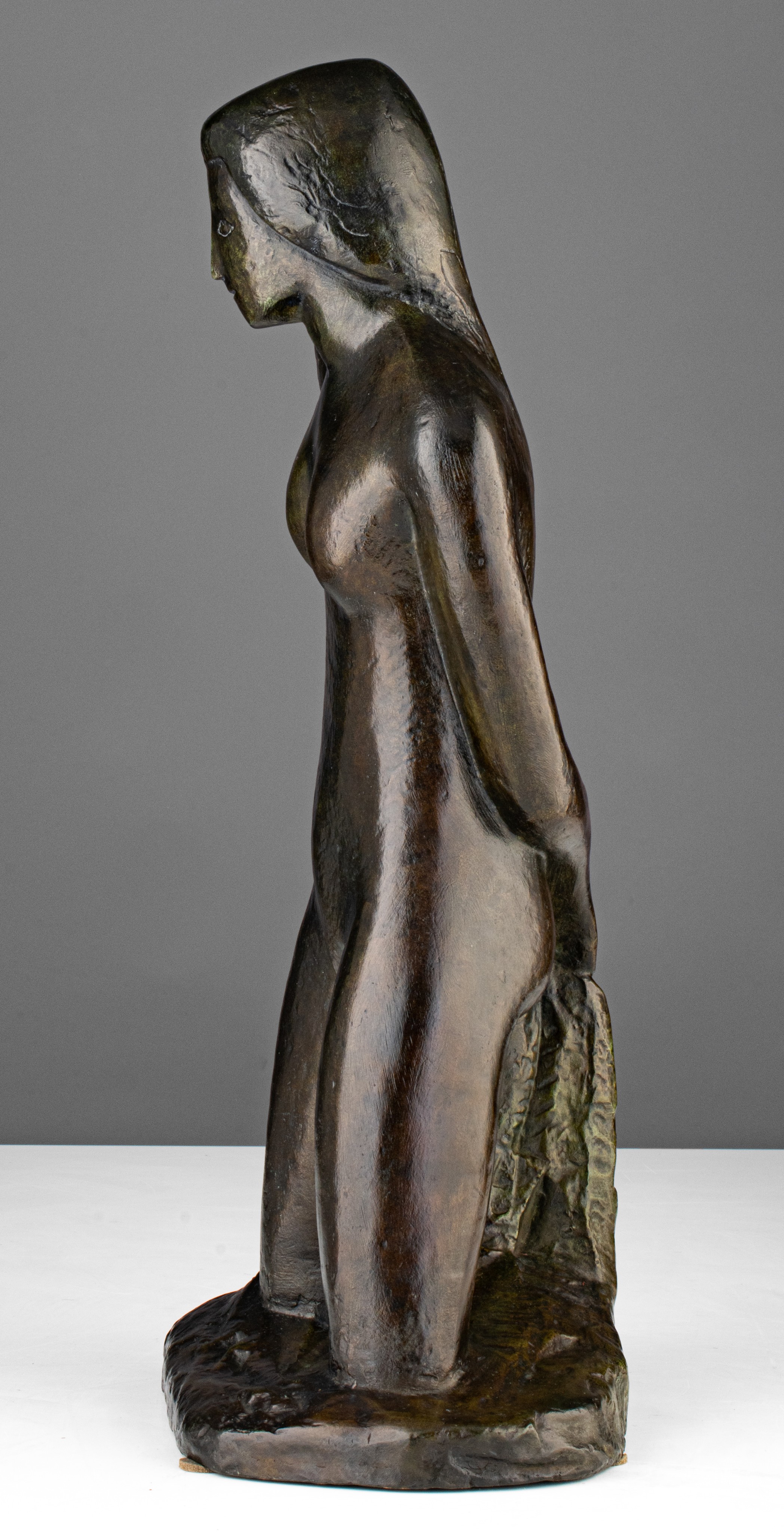 Jozef Cantre (1890-1957),'La Baigneuse', No 3/6, patinated bronze, H 55,5 cm - Image 4 of 8