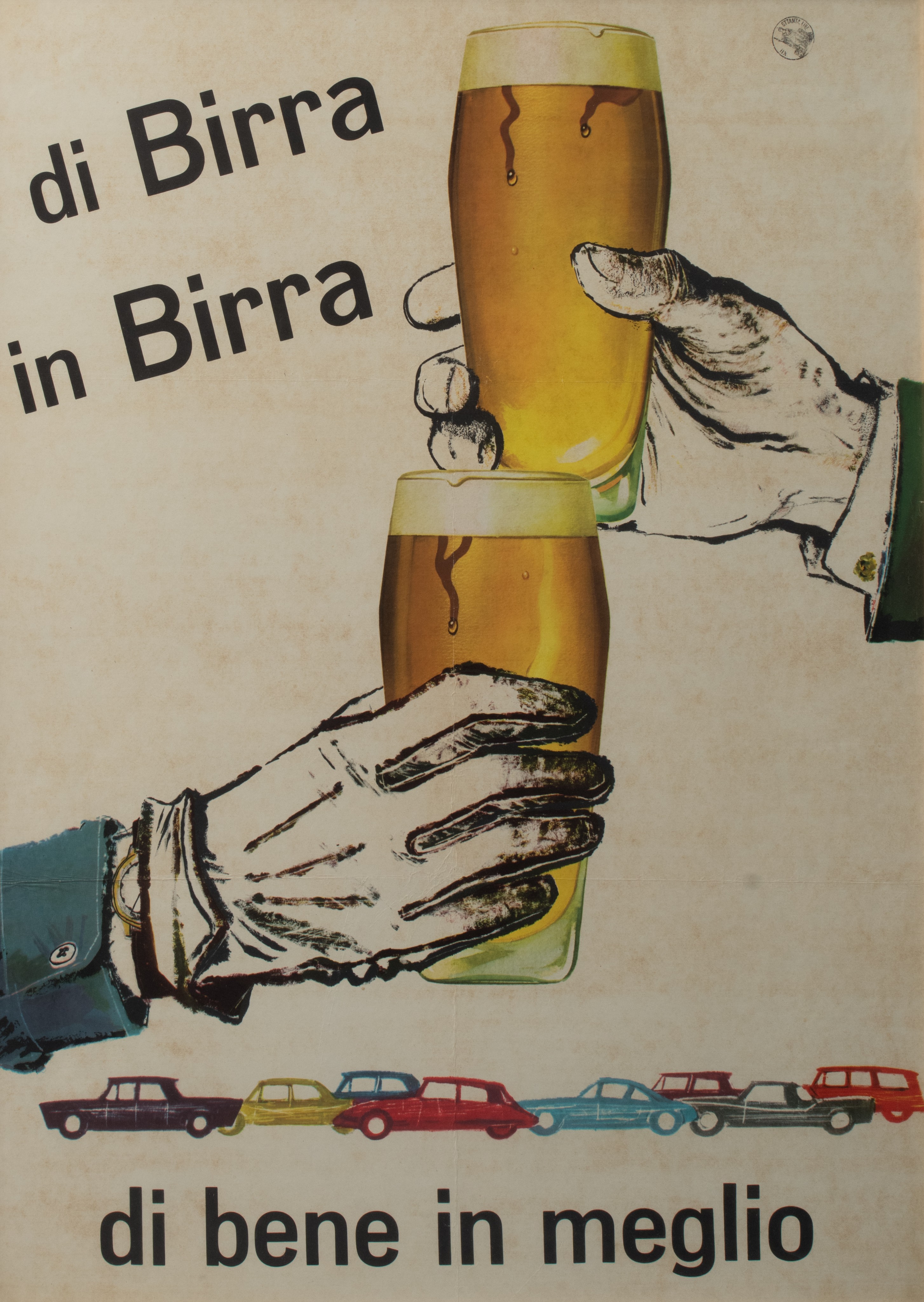 A vintage poster of 'Di Birra In Birra', the '50s, 63 x 93 cm