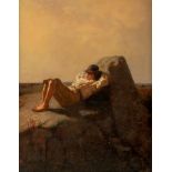 Gustave Ricard (1823-1873), Resting boy, oil on canvas, 19thC, 38 x 48 cm