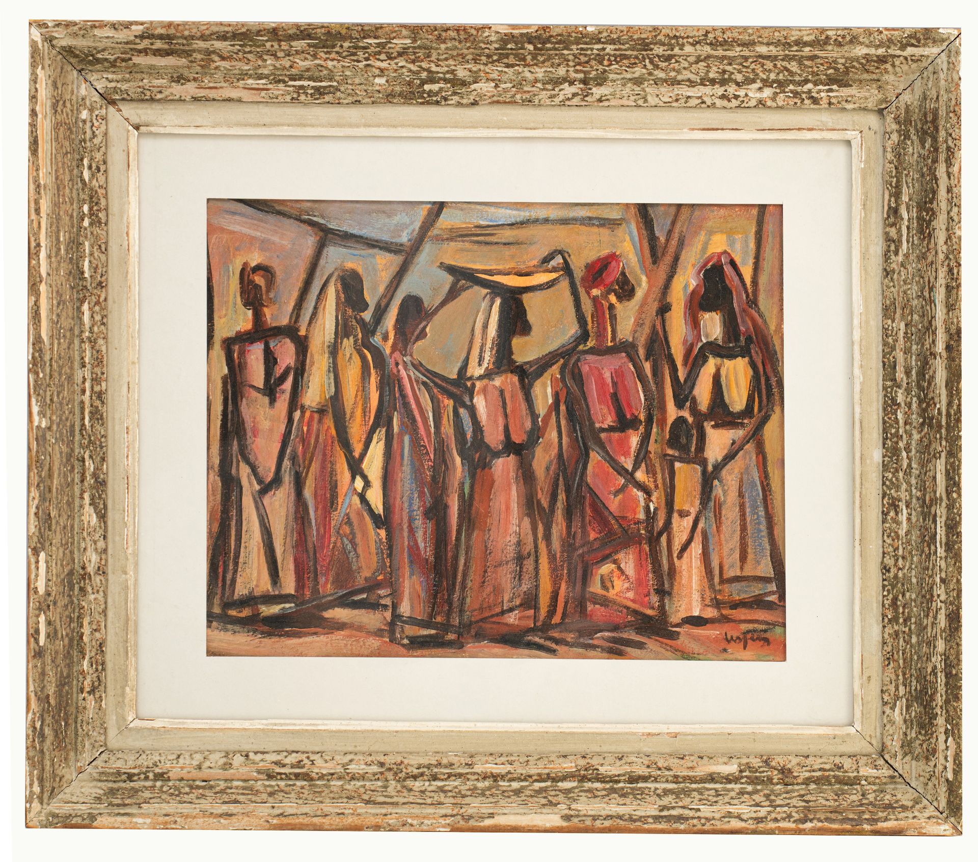 Floris Jespers (1889-1965), African Ladies in Congo, '50s, oil on board, 29 x 37 cm - Image 2 of 6