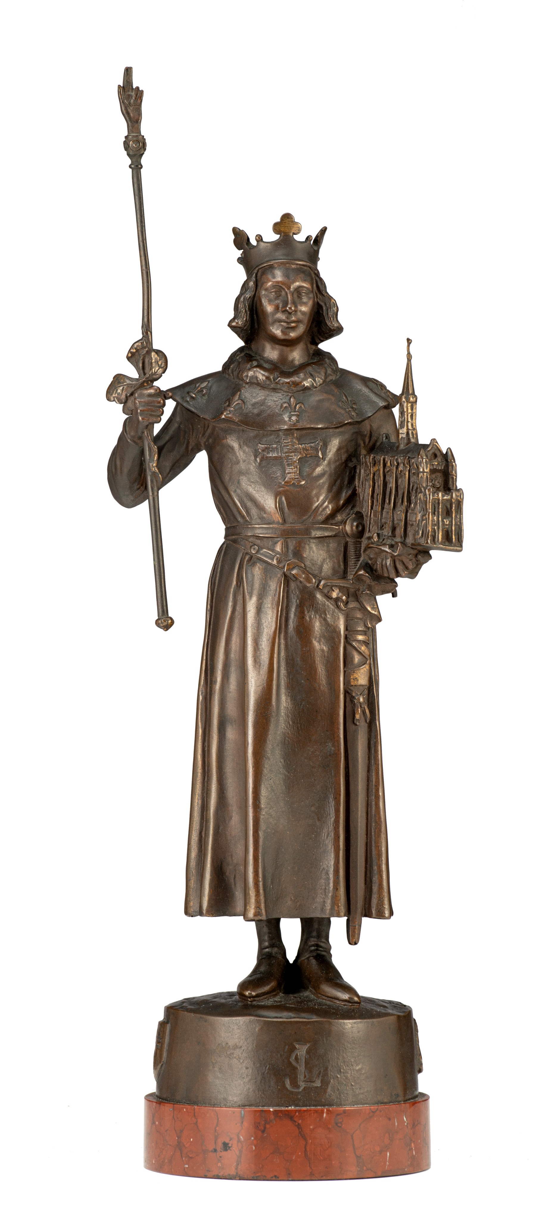 Emmanuel Fremiet (1824-1910), Saint Louis, patinated bronze, H 46 cm