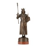 Emmanuel Fremiet (1824-1910), Saint Louis, patinated bronze, H 46 cm