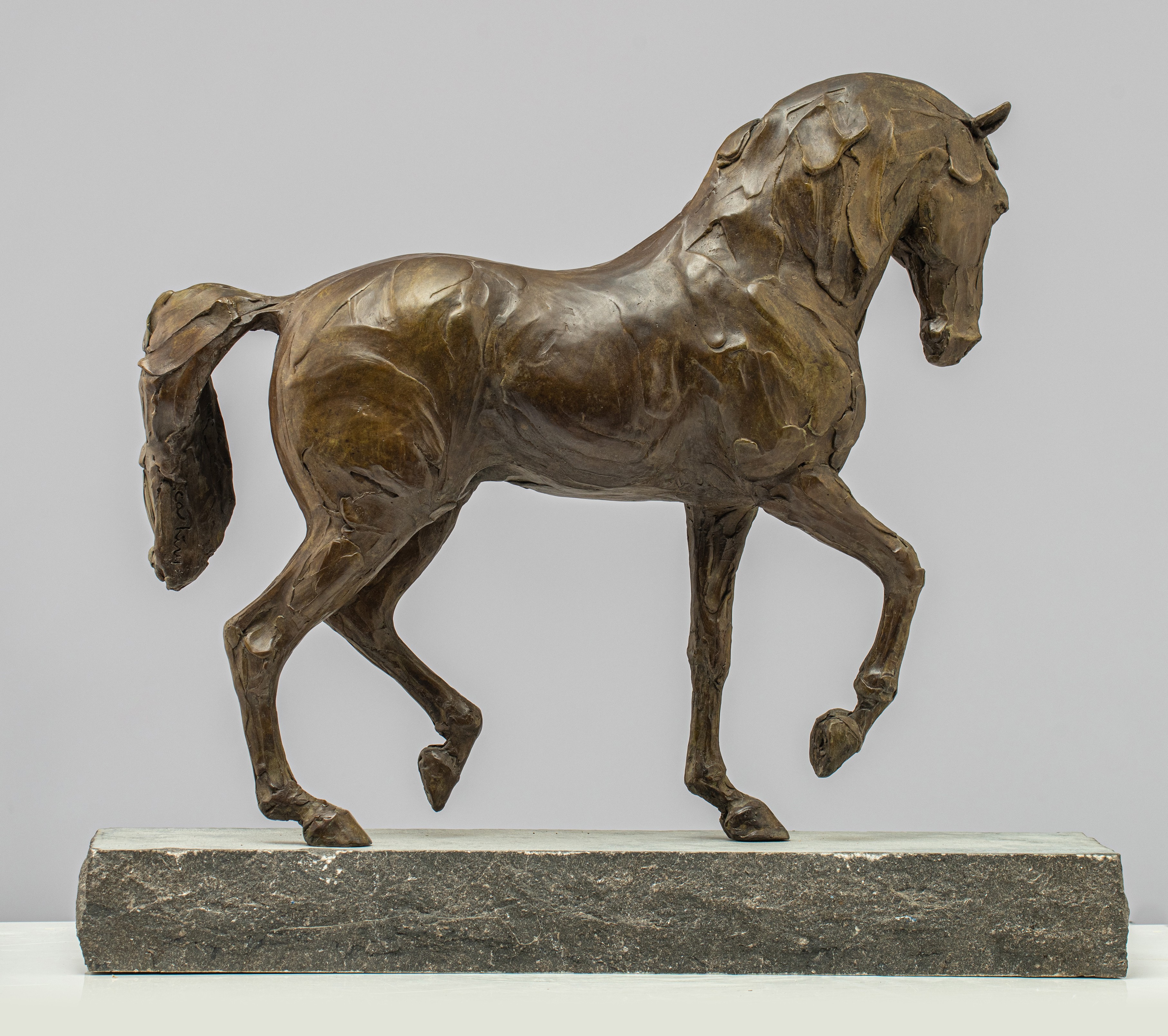 Catherine Thiry (1962), 'Lorenzo', patinated bronze on a Belgian bluestone base, No 3/8, H 53,5 - 62 - Image 7 of 10