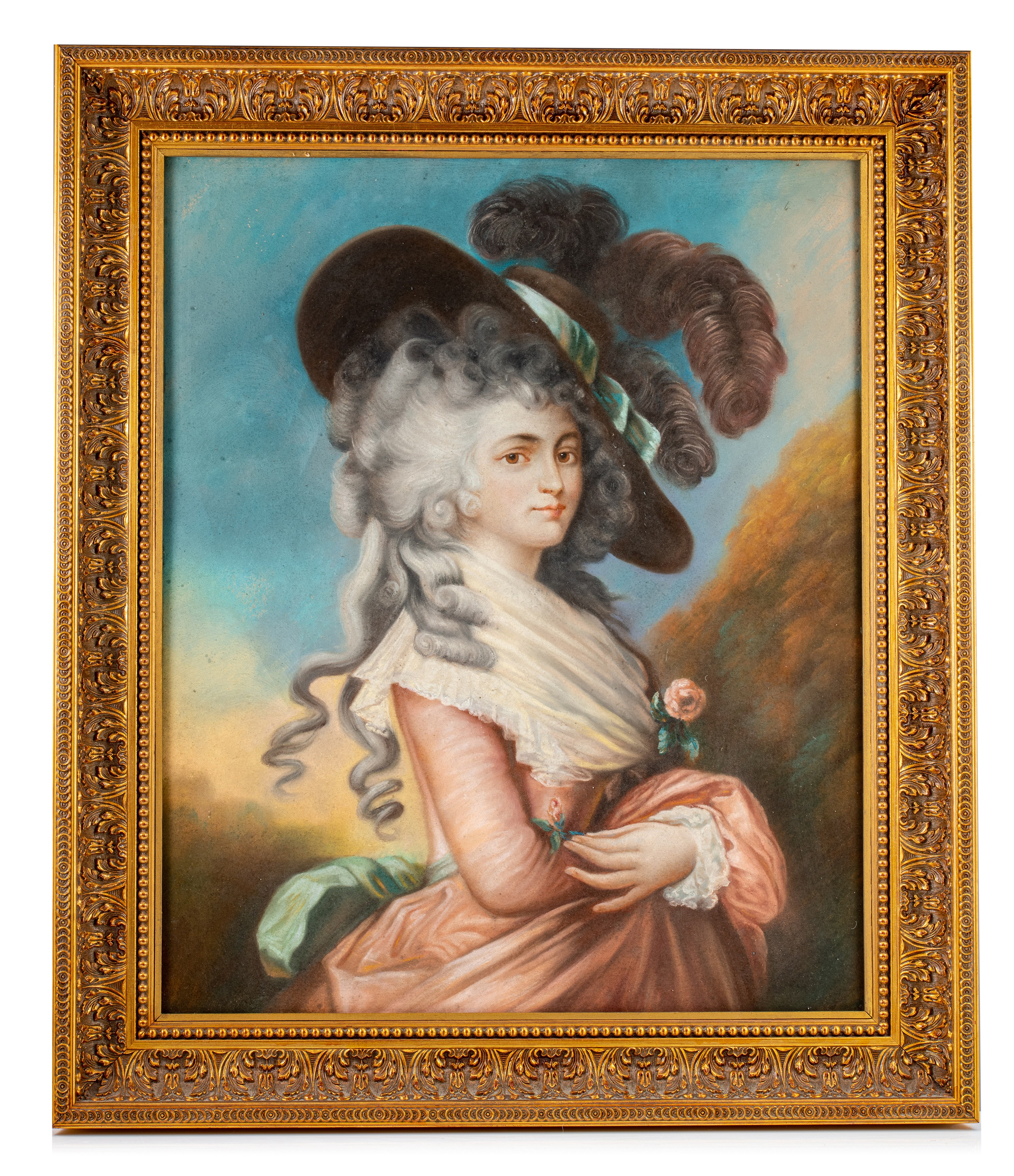 Portrait of a Lady in the manner of Thomas Gainsborough, pastel on paper, 58 x 72 cm - Bild 2 aus 5