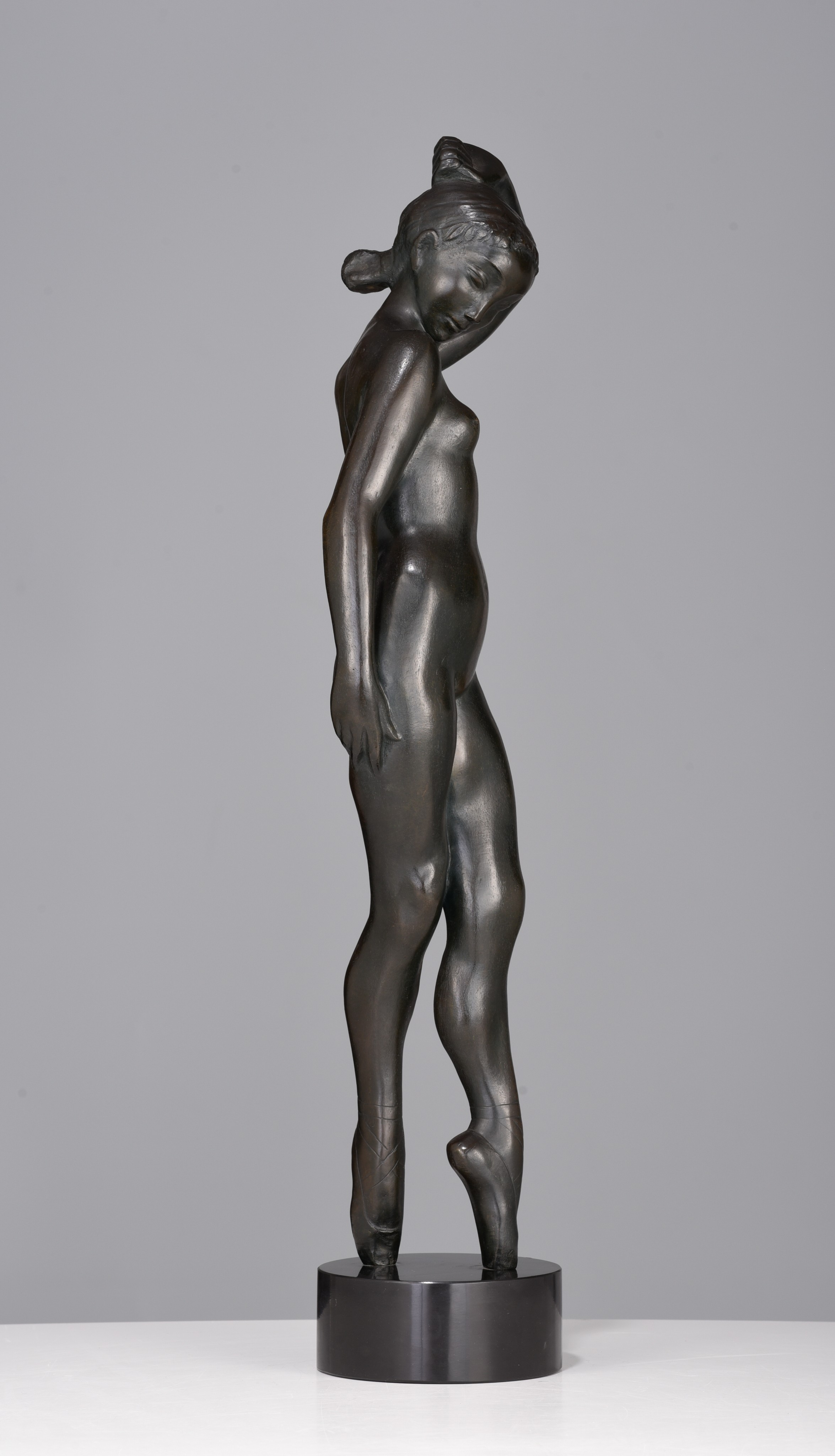 Jos De Decker (1912-2000), ballerina, patinated bronze, on a marble base, H 60,5 cm (+) - Image 8 of 12