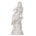Mathurin Moreau (1822-1912), allegory of Spring, Carrara marble, H 77 cm
