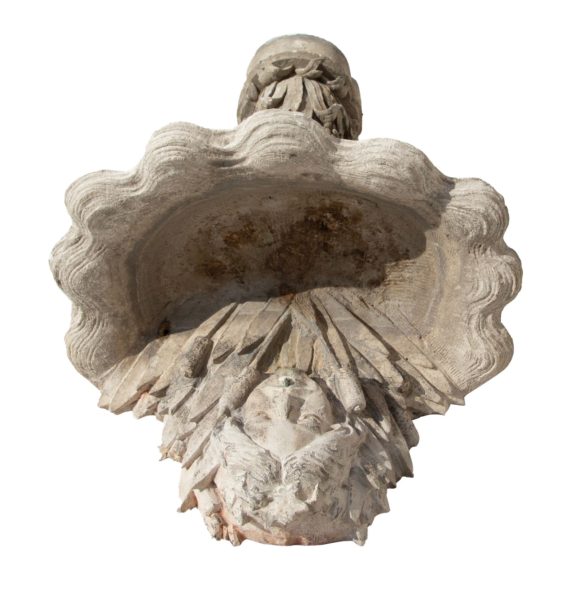 Serge Roche (1898-1988), an Art Nouveau style French white stone fountain, H 137 cm - Image 4 of 6