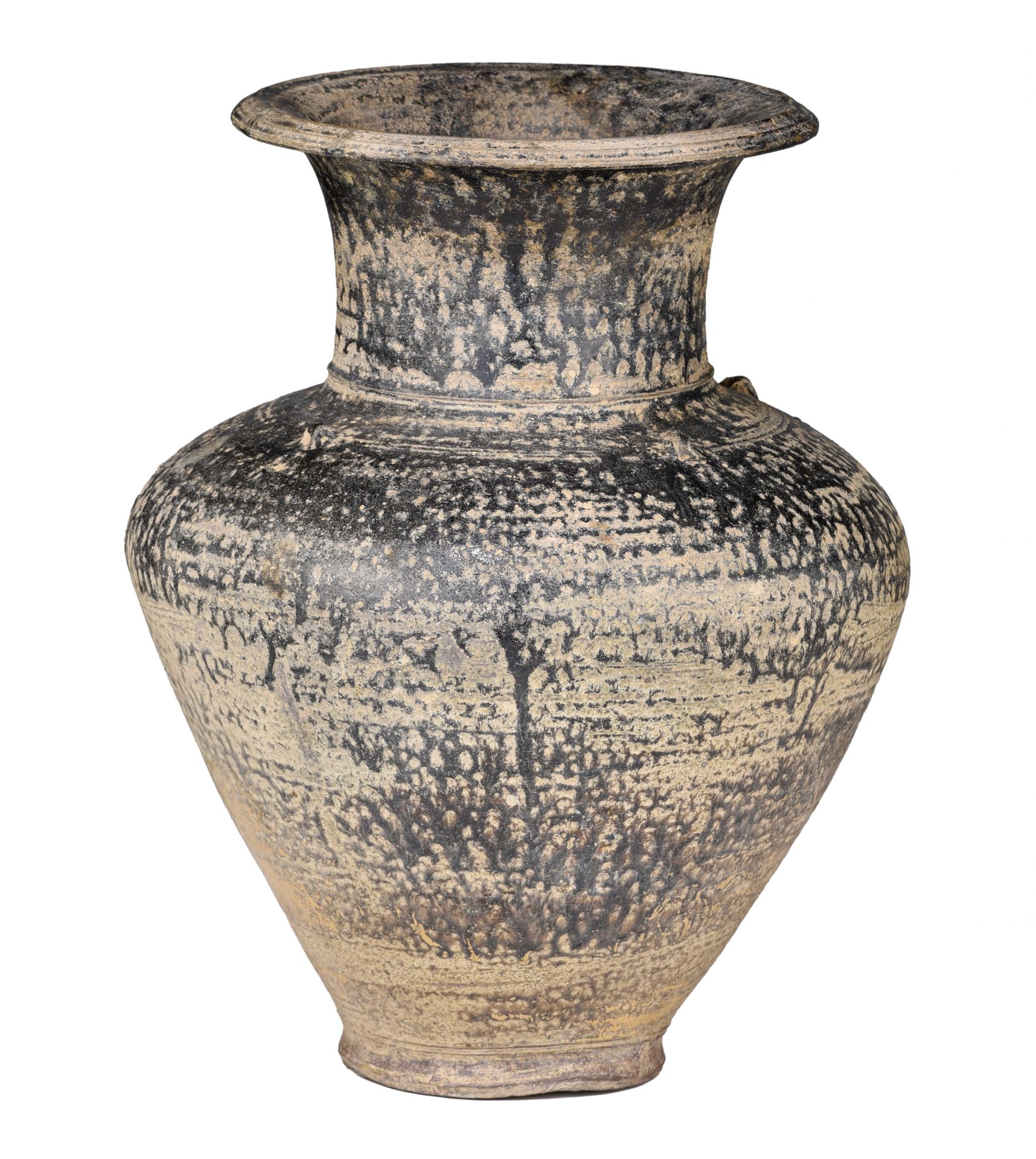 A Thai Sukhothai pottery jar, presumably 16thC, H 36 cm