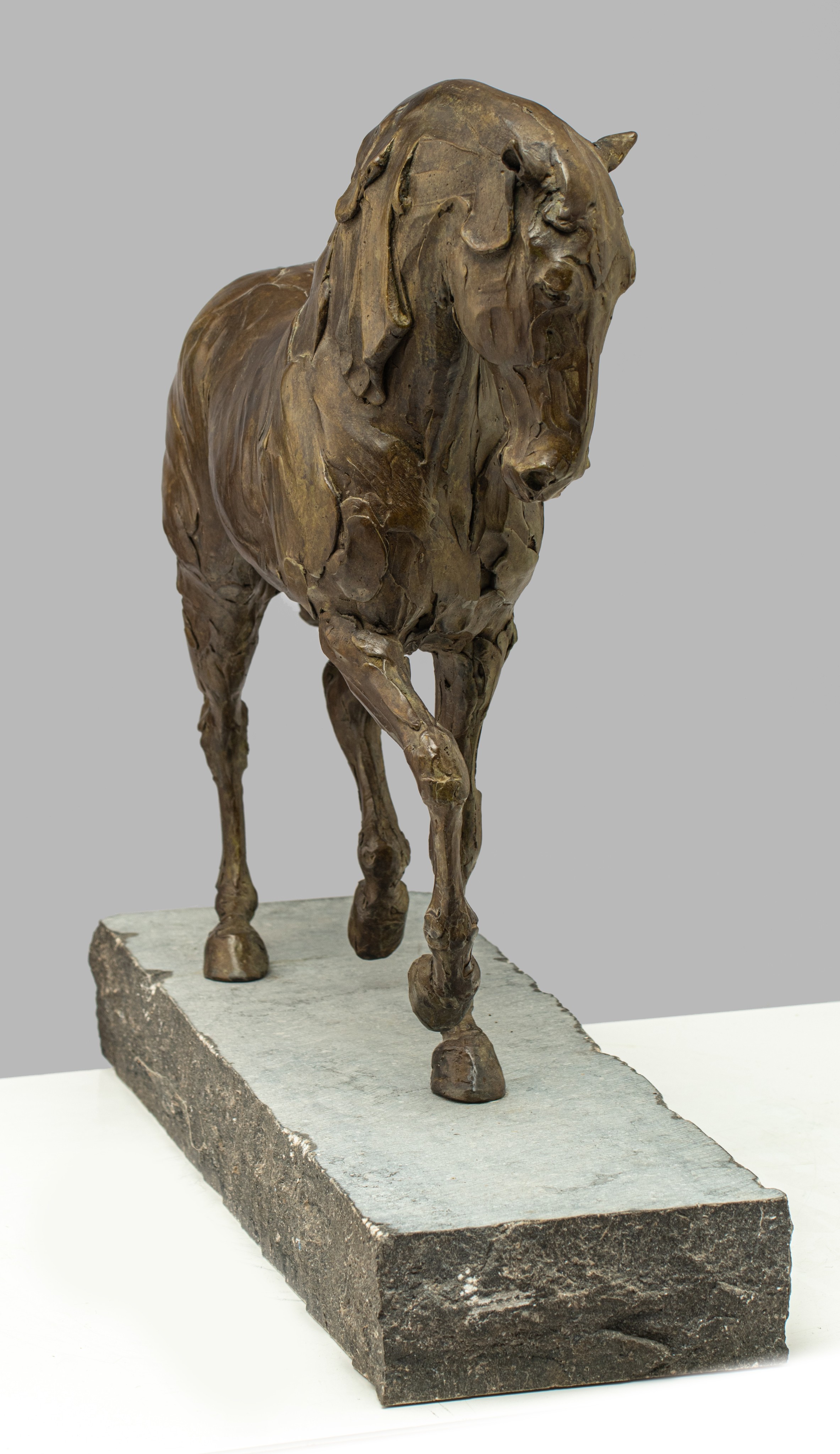 Catherine Thiry (1962), 'Lorenzo', patinated bronze on a Belgian bluestone base, No 3/8, H 53,5 - 62 - Image 5 of 10