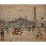 Lionel Townsend Crawshaw (1864-1949), Place de la Concorde in Paris, oil on cardboard, 22 x 27 cm