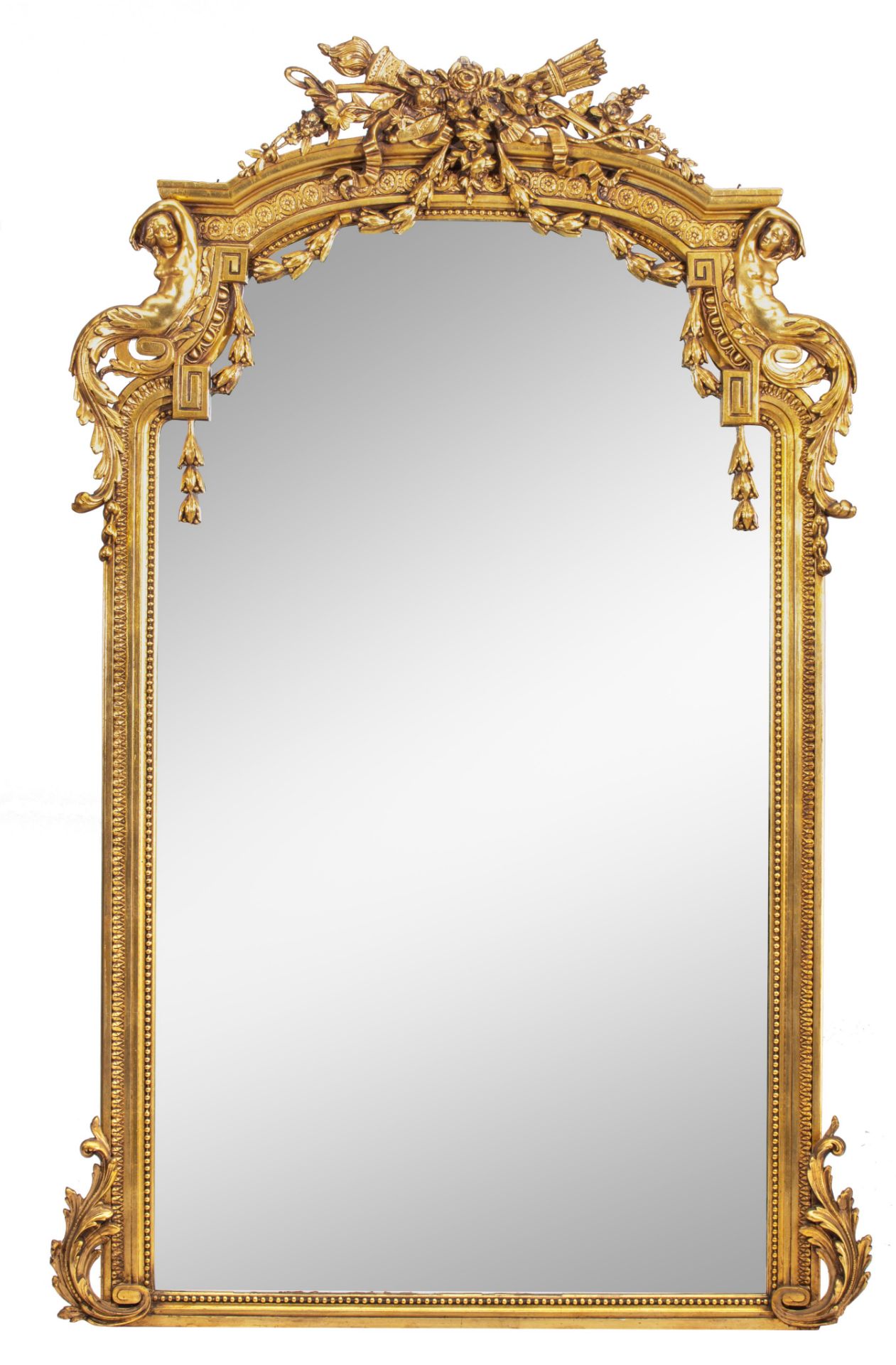 An imposing Neoclassical console table and matching wall mirror, H 92 - W 137 - D 40 - 116 x 191 cm - Image 2 of 11