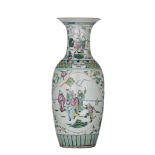 A Chinese famille rose the Romance of the Three Kingdoms vase, late 19thC, H 60 cm
