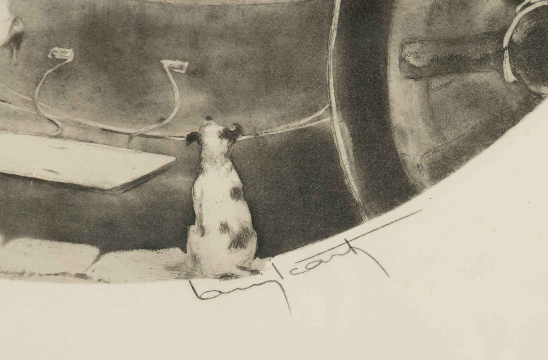 Louis Icart (1888-1950), two Art Deco beauties in a vehicle, 1929, etching and aquatint, 38,5 x 45 c - Image 8 of 11