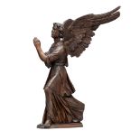 An imposing Renaissance oak sculpture of the angel Gabriel, 16thC and later, H 135 cm