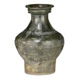 A Chinese archaic pottery Hu vase, Han dynasty, H 45 cm