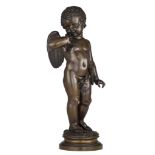 Jean-Marie Pigalle (1792-1857), Cupid, patined bronze, H 56 cm