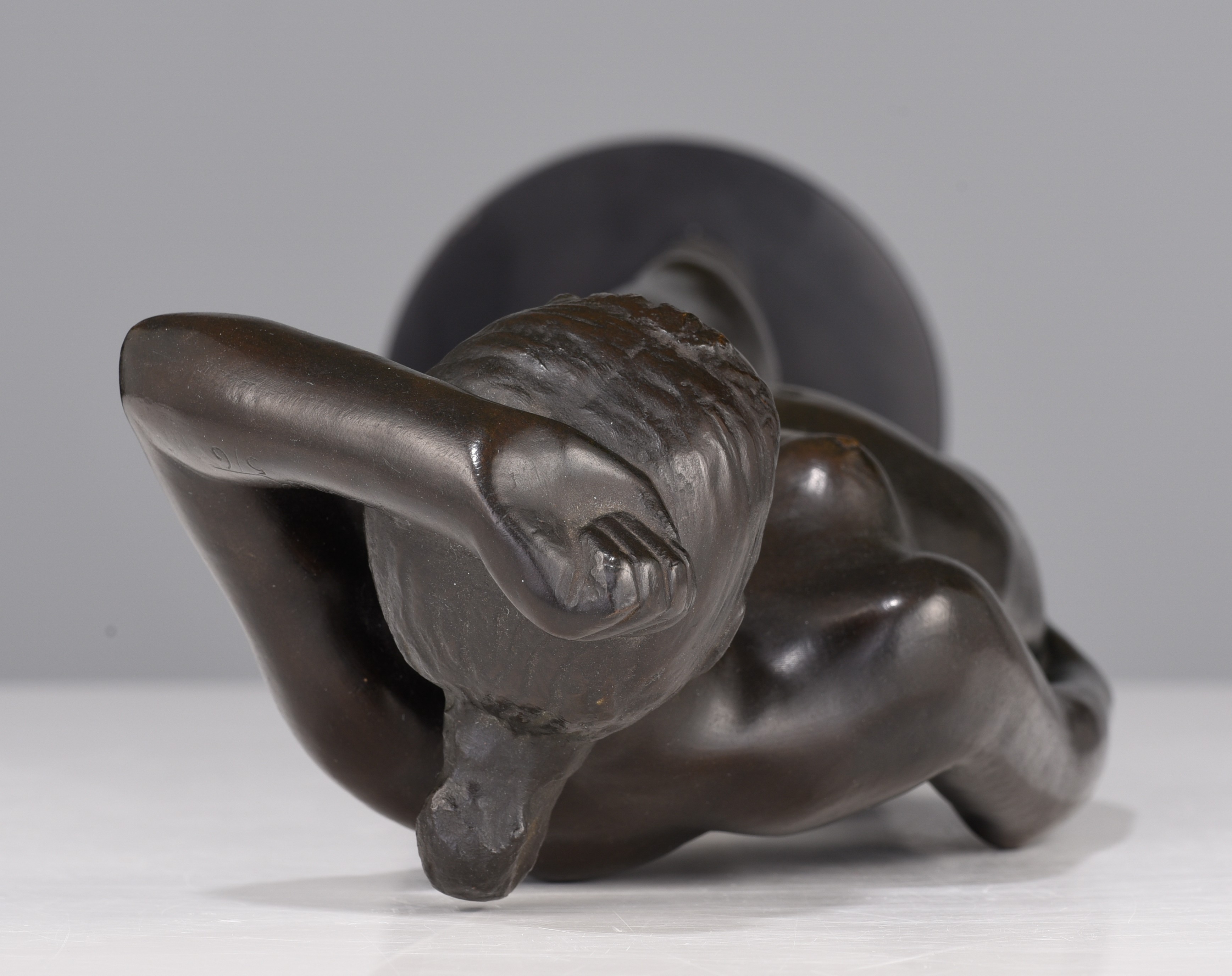 Jos De Decker (1912-2000), ballerina, patinated bronze, on a marble base, H 60,5 cm (+) - Image 9 of 12
