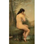 Charles Cres (1850-1907), a wood nymph, 1884, oil on canvas, 39 x 66 cm