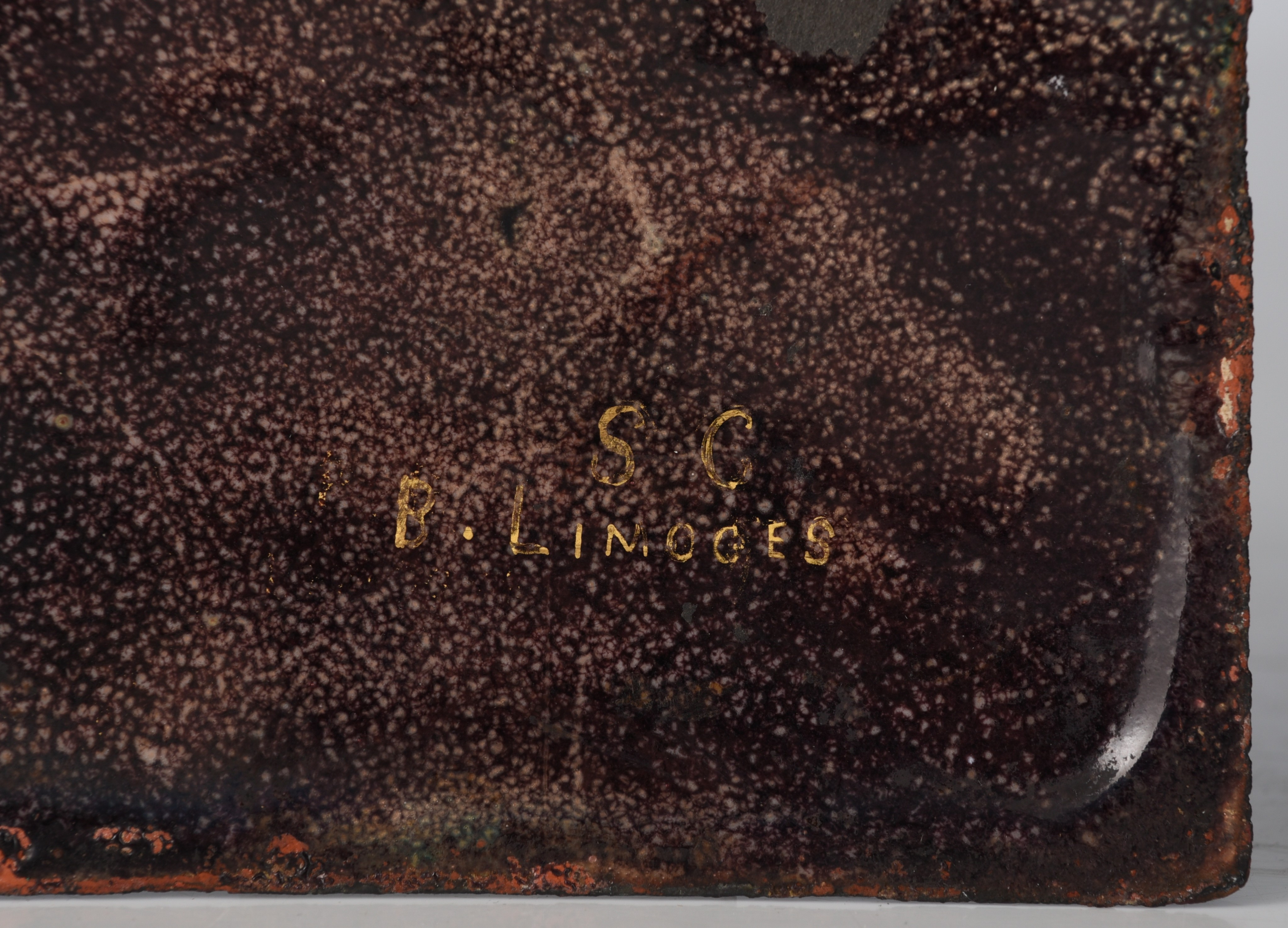 Three polychrome Limoges enamel plaques, H 11 - 15,5 cm - Image 14 of 14