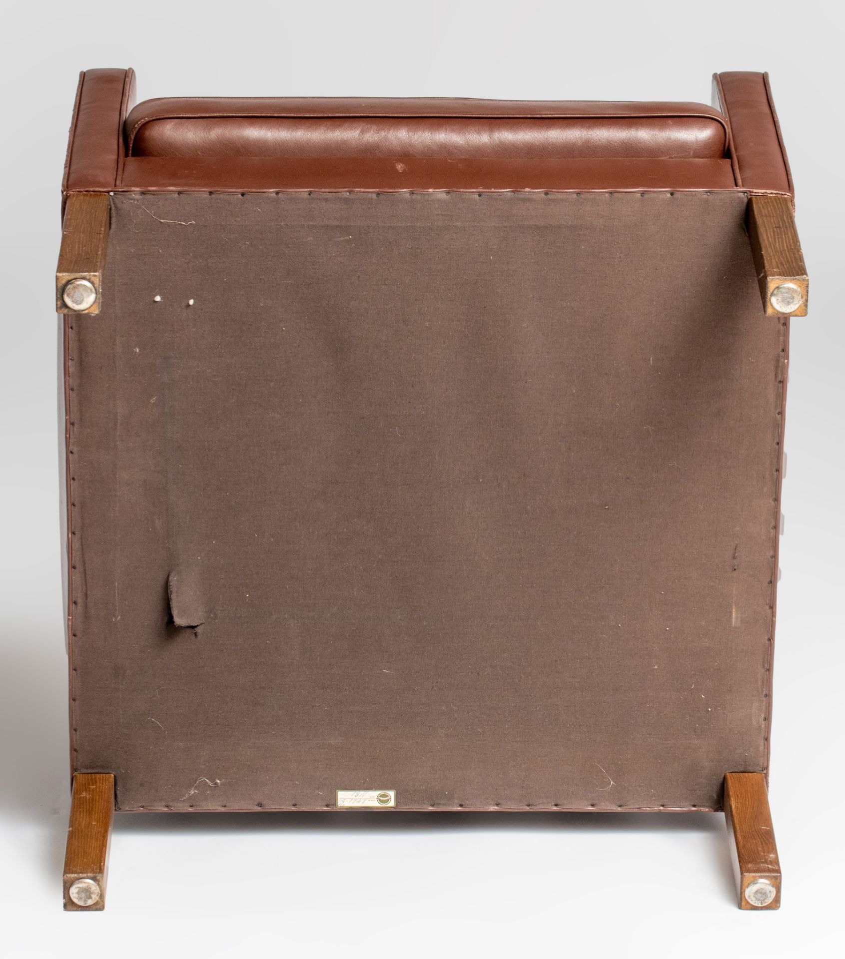 A brown leather armchair by Borge Mogensen for Ed Fredericia Stolefabrik, 1970, H 75 - W 71 cm - Image 12 of 13