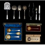 A collection of various silver serving cutlery, total weight: ca 1097 g