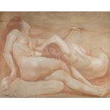 Albert Ciamberlani (1864-1956), two female nudes, oil on canvas, 72 x 92 cm