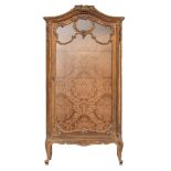 A Rococo style carved giltwood display cabinet, H 202 - W 95 - D 45 cm