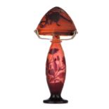 Emile Galle (1846-1904), a glass paste Art Nouveau floral table lamp, H 22 cm