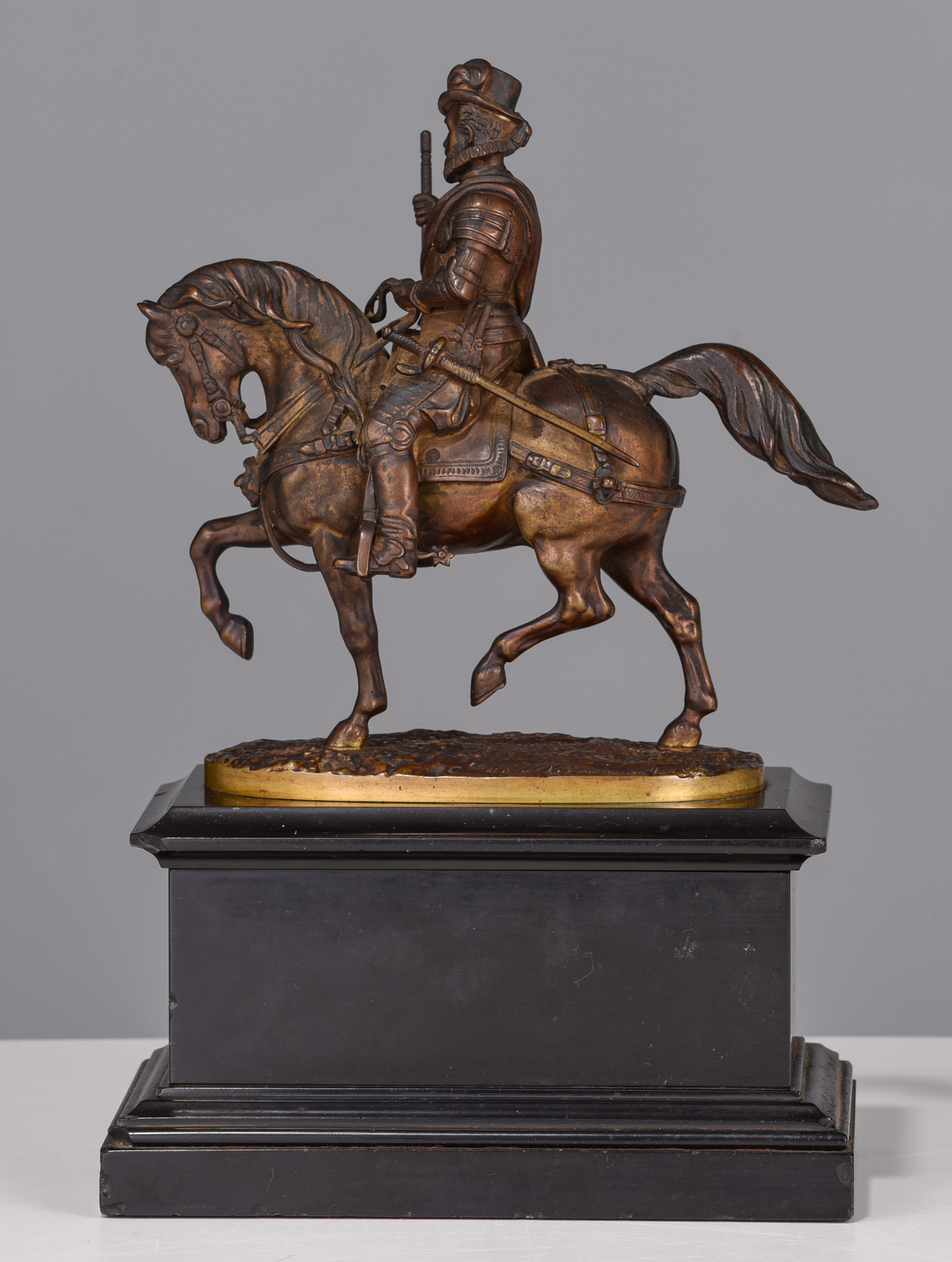 Alfred Emilien de Nieuwerkerke (1811-1892), William I Prince of Orange, patinated bronze, H 25,5 cm - Image 5 of 11