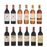 A various collection of red wine and Sauternes