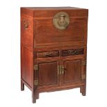 A Chinese assembled hardwood and elmwood trunk cabinet, Republic period, 93 x 65 cm - H 145 cm