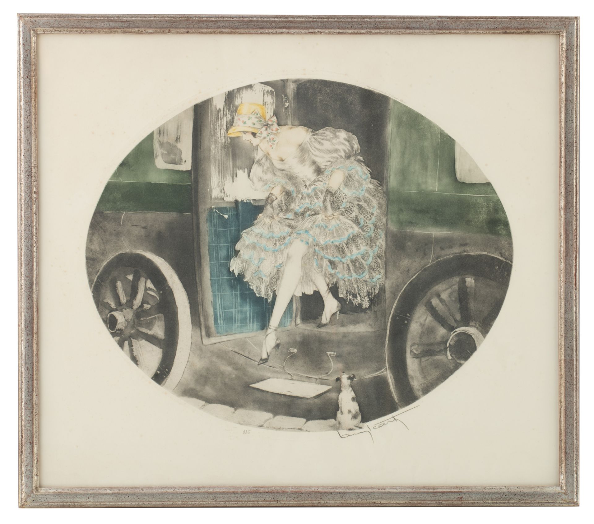 Louis Icart (1888-1950), two Art Deco beauties in a vehicle, 1929, etching and aquatint, 38,5 x 45 c - Image 6 of 11